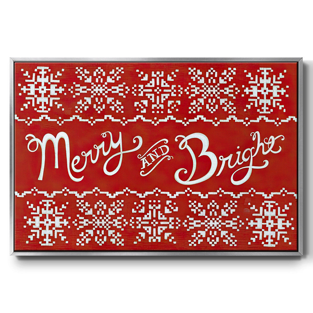 Fair Isle Snowflake I - Floater Framed Canvas Print