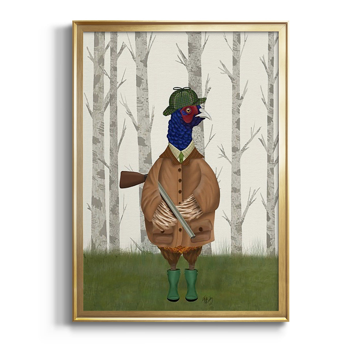 Pheasant Shooting Party 3 - Modern Framed Canvas Print