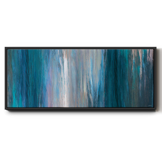 Falling Blue - Floater Framed Canvas Print
