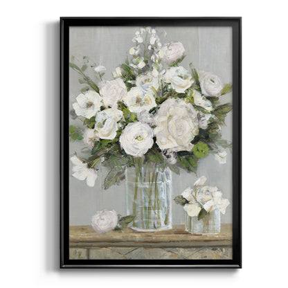 Cottage Whites - Modern Framed Canvas Print