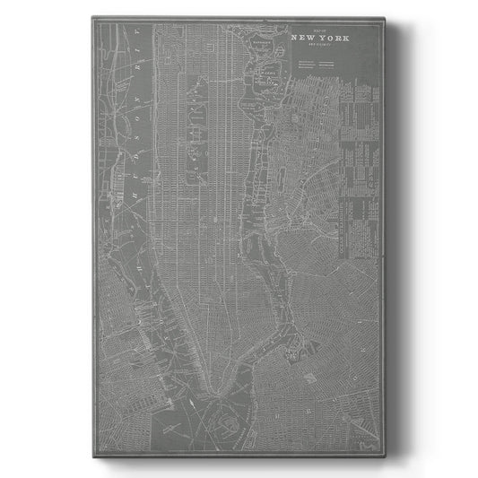 City Map of New York Premium Gallery Wrapped Canvas - Ready to Hang