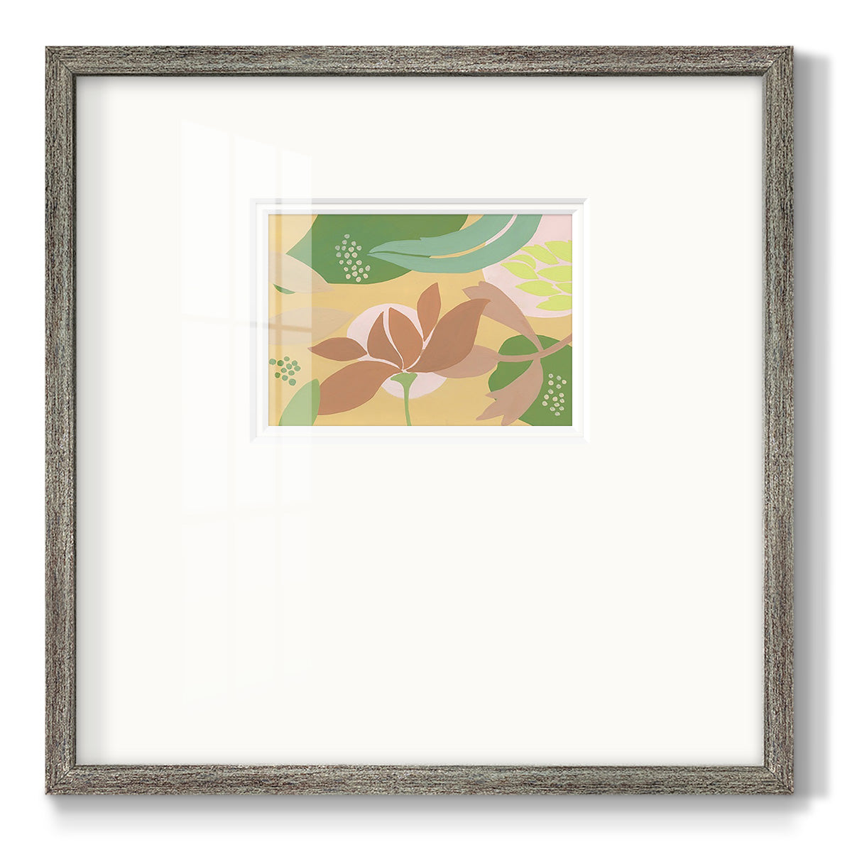 Neutral Blooms I Premium Framed Print Double Matboard