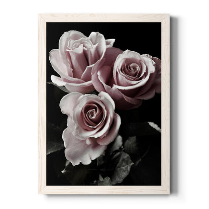 Rose Noir I - Premium Canvas Framed in Barnwood - Ready to Hang