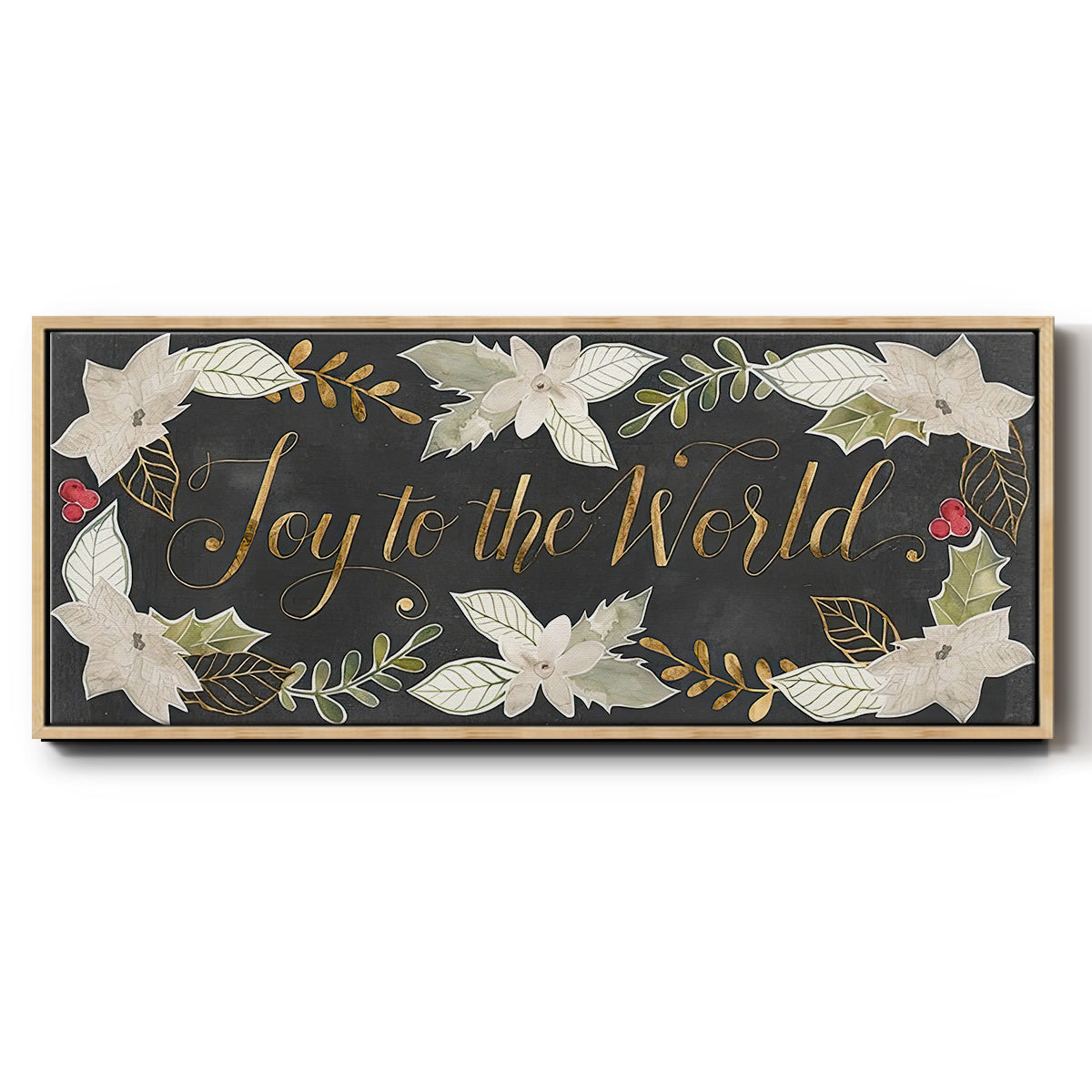 Gilded Christmas Collection D - Floater Framed Canvas Print