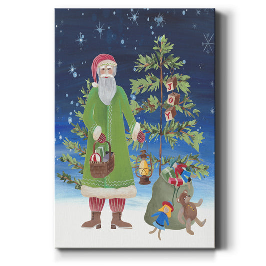 Folksy Father Christmas II - Canvas Art Print