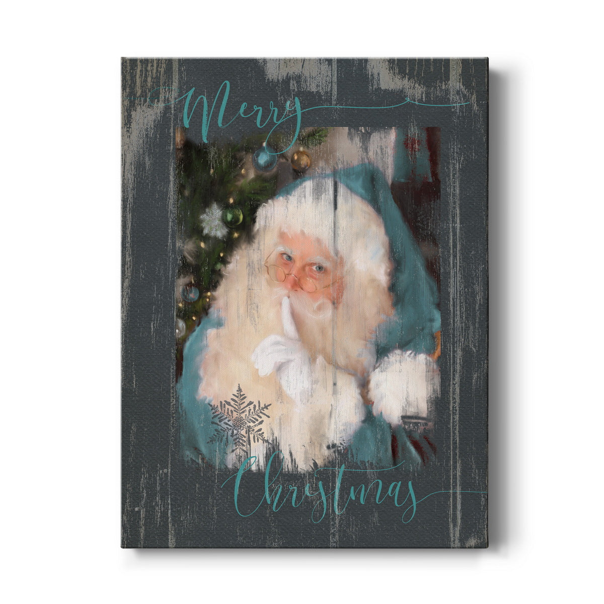 Teal Santa - Canvas Art Print