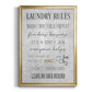 Neutral Laundry Rules - Modern Framed Canvas Print