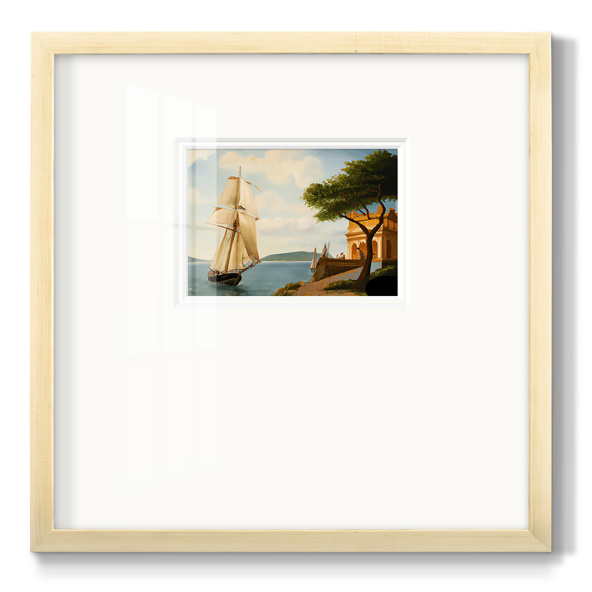 Sail Boat on the Edge - Double Matboard Framed Print