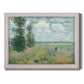 Impressionist poppy field landscape at Argenteuil by Claude Monet printed on canvas in an ornate weathered white frame.