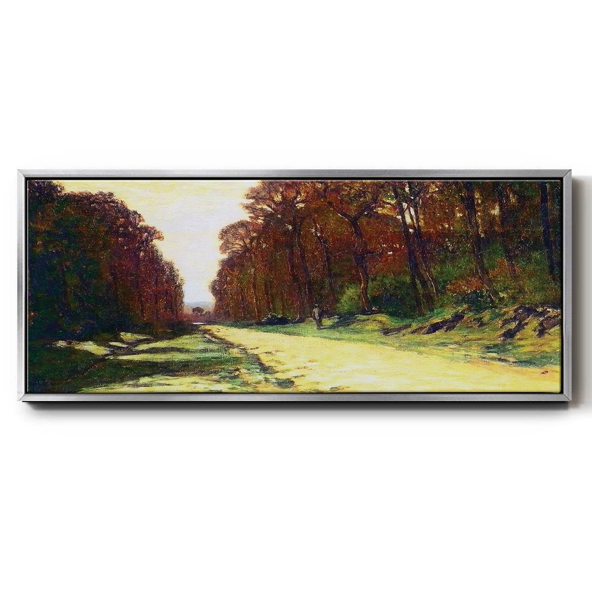 Road in a Forest Fontainebleau, 1864 - Floater Framed Canvas Print