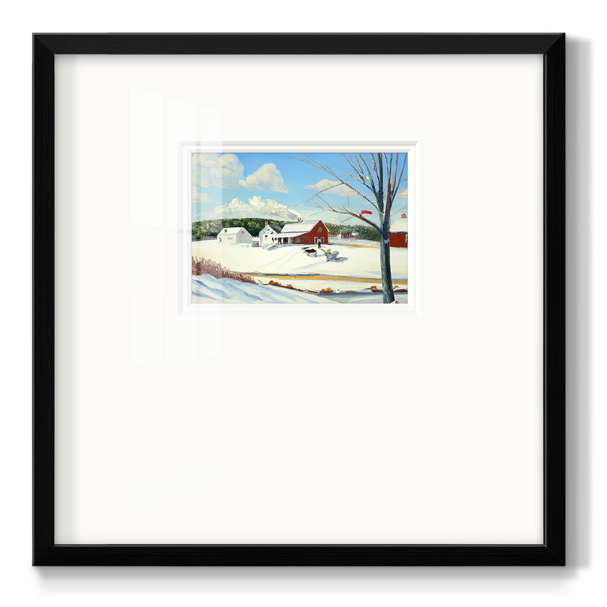 Winter Barn III - Double Matboard Framed Print