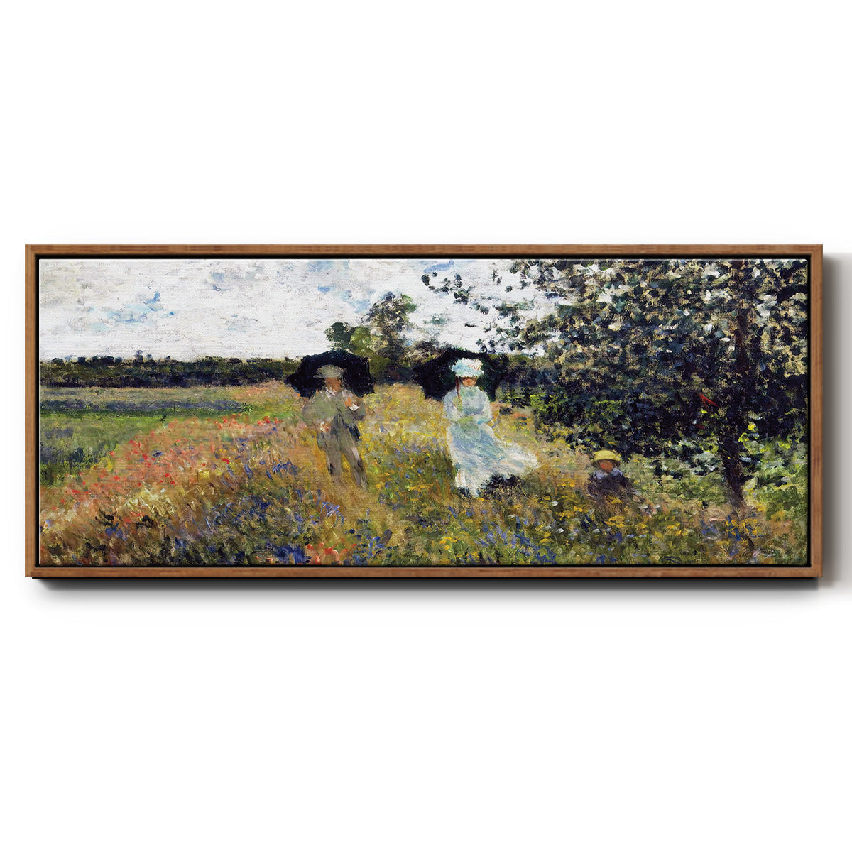The Promenade Near Argenteuil, 1875 - Floater Framed Canvas Print