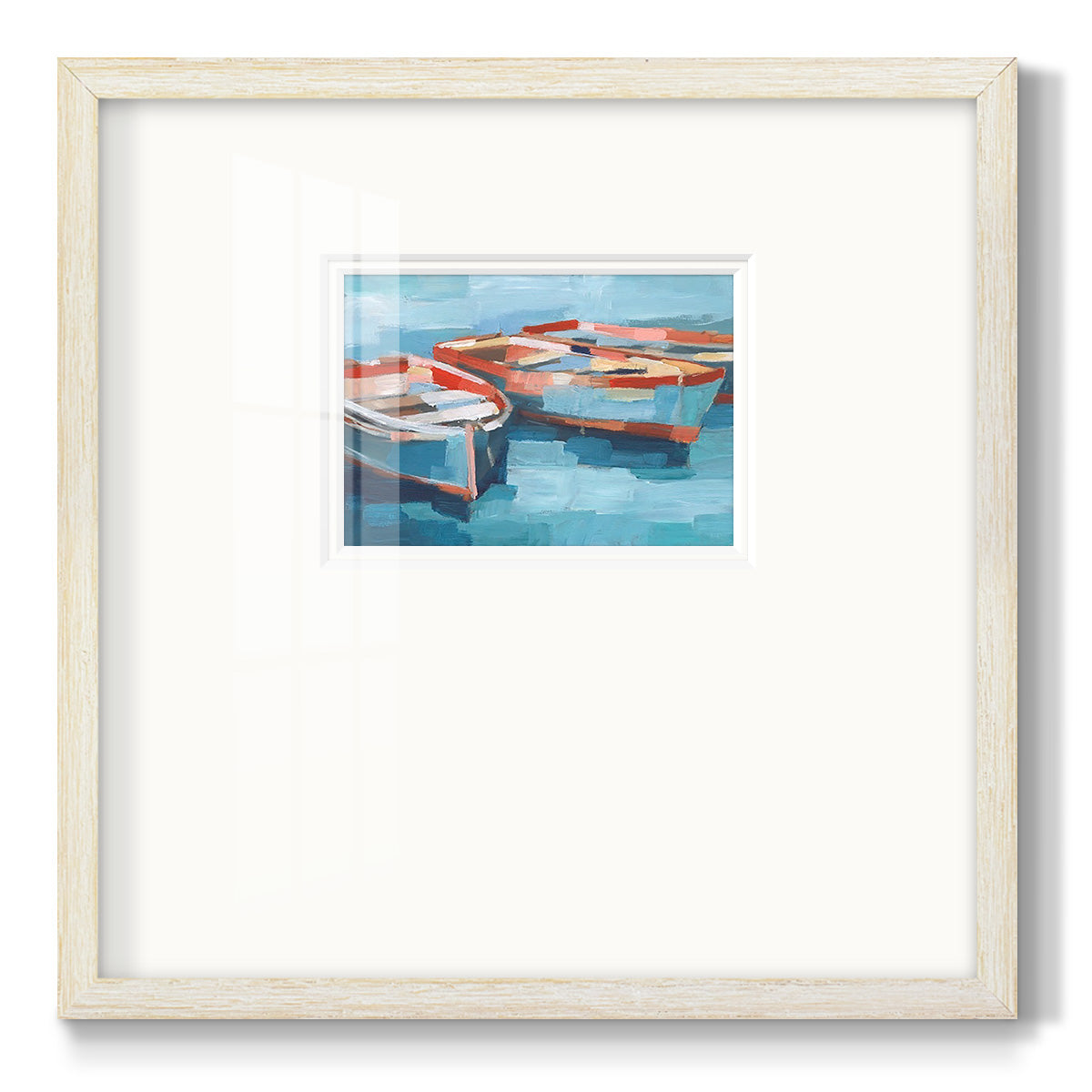 Primary Boats II Premium Framed Print Double Matboard