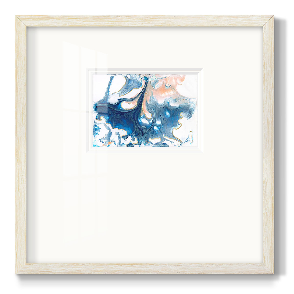 Dancing Blue I Premium Framed Print Double Matboard