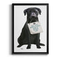 Love and Black Labrador - Modern Framed Canvas Print