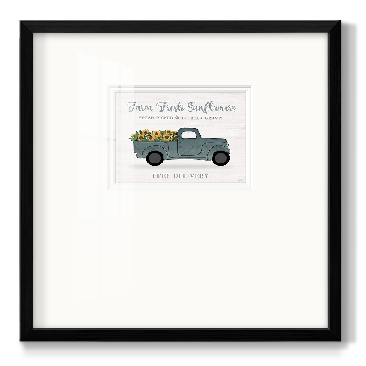 Farmers Market Truck - Double Matboard Framed Print