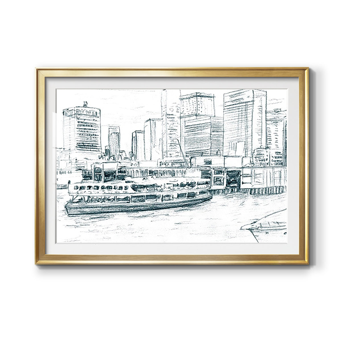 Ferryboats IV Premium Framed Print - Ready to Hang