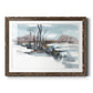 Winter Stream Watercolor II - Barnwood Framed Art Print