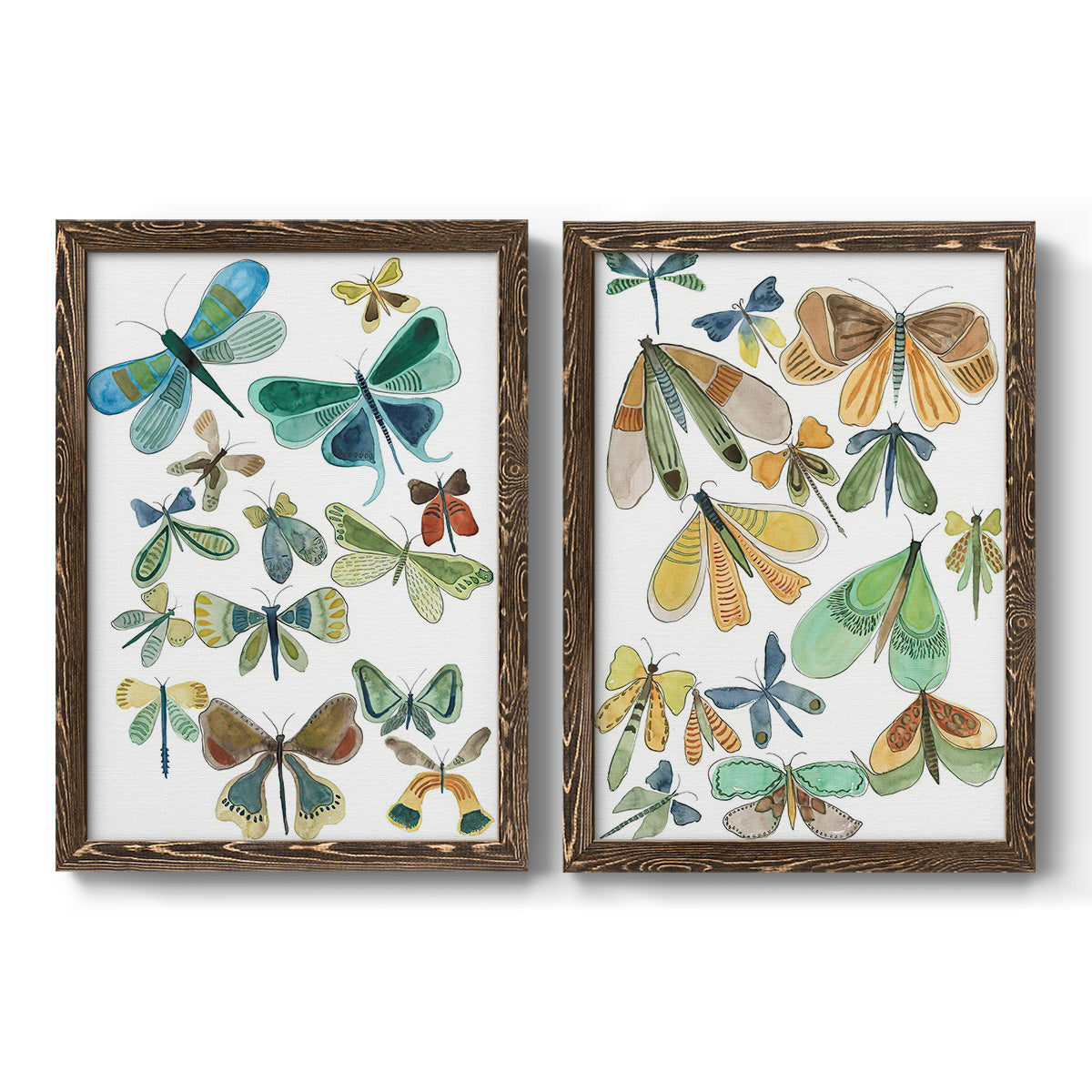 Wings Galore I - Premium Framed Canvas 2 Piece Set - Ready to Hang