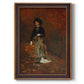 Realist autumn portrait scene by Winslow Homer printed on canvas in an ornate weathered white frame with a vertical orientation.