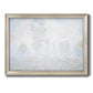 Impressionist atmospheric landscape in morning haze by Claude Monet printed on canvas in an ornate champagne frame.