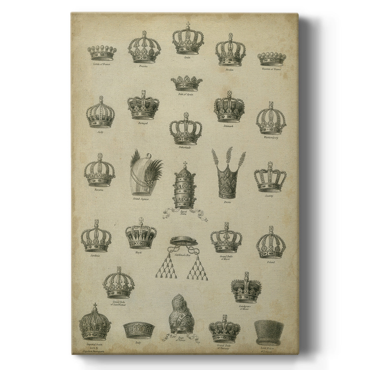 Heraldic Crowns & Coronets II Premium Gallery Wrapped Canvas - Ready to Hang