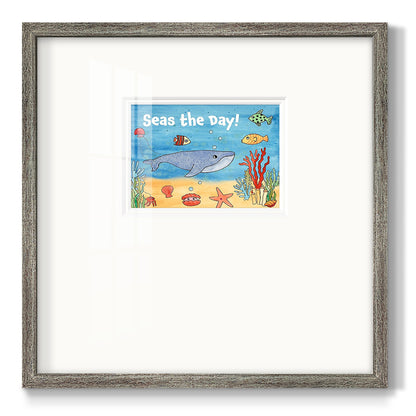 Cute Sea Creatures II Premium Framed Print Double Matboard