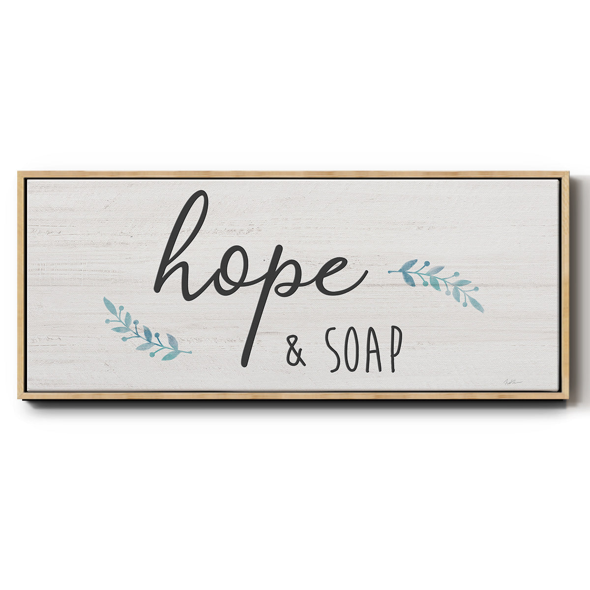 Hope & Soap - Floater Framed Canvas Print