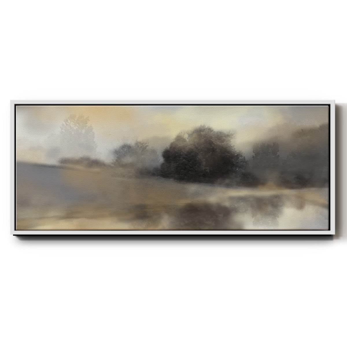 Misty Pond - Floater Framed Canvas Print