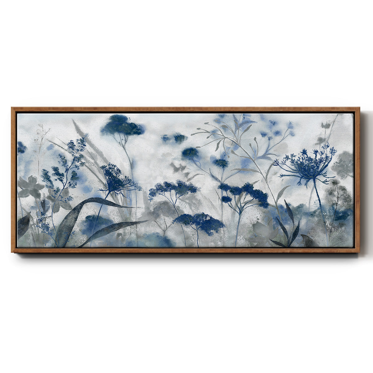 Inky Indigo - Floater Framed Canvas Print