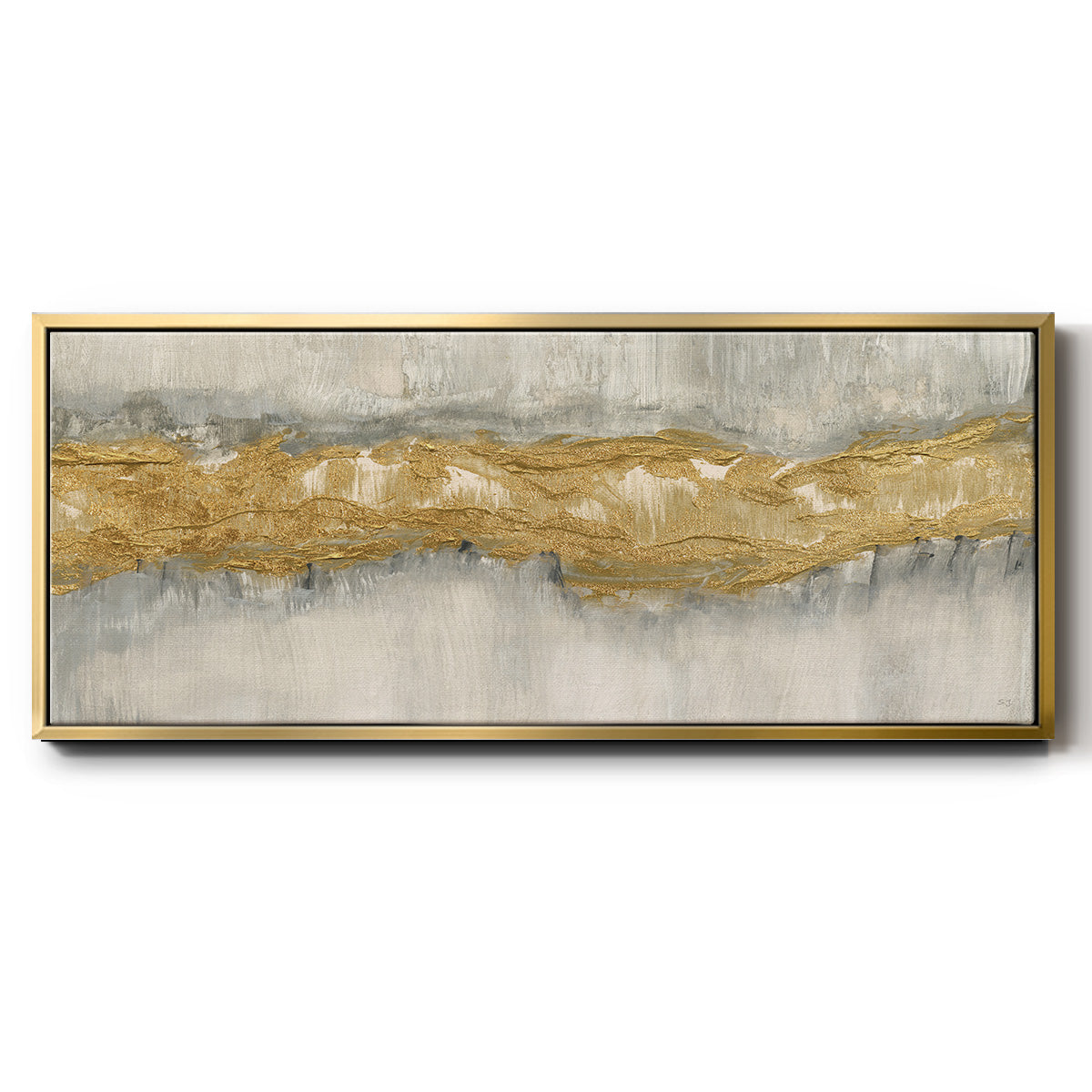 Golden Stream - Floater Framed Canvas Print