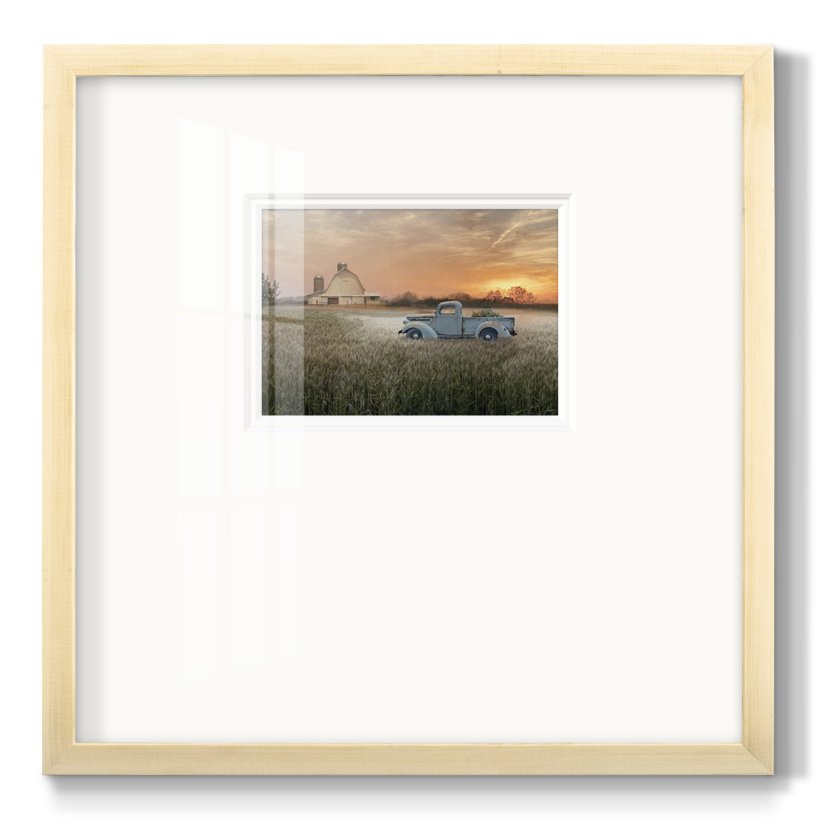 Evening Farm - Double Matboard Framed Print
