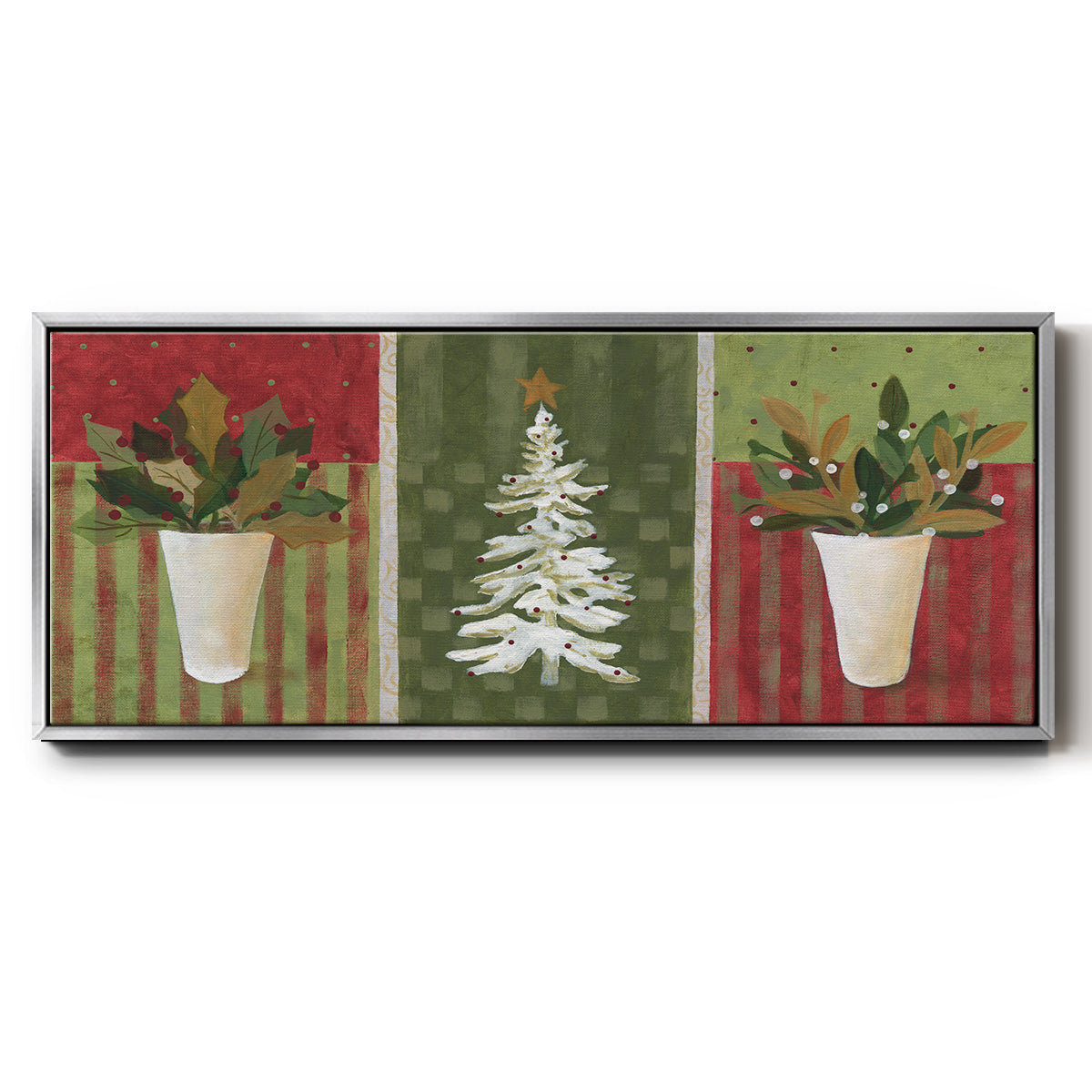 Holiday Greenery - Floater Framed Canvas Print