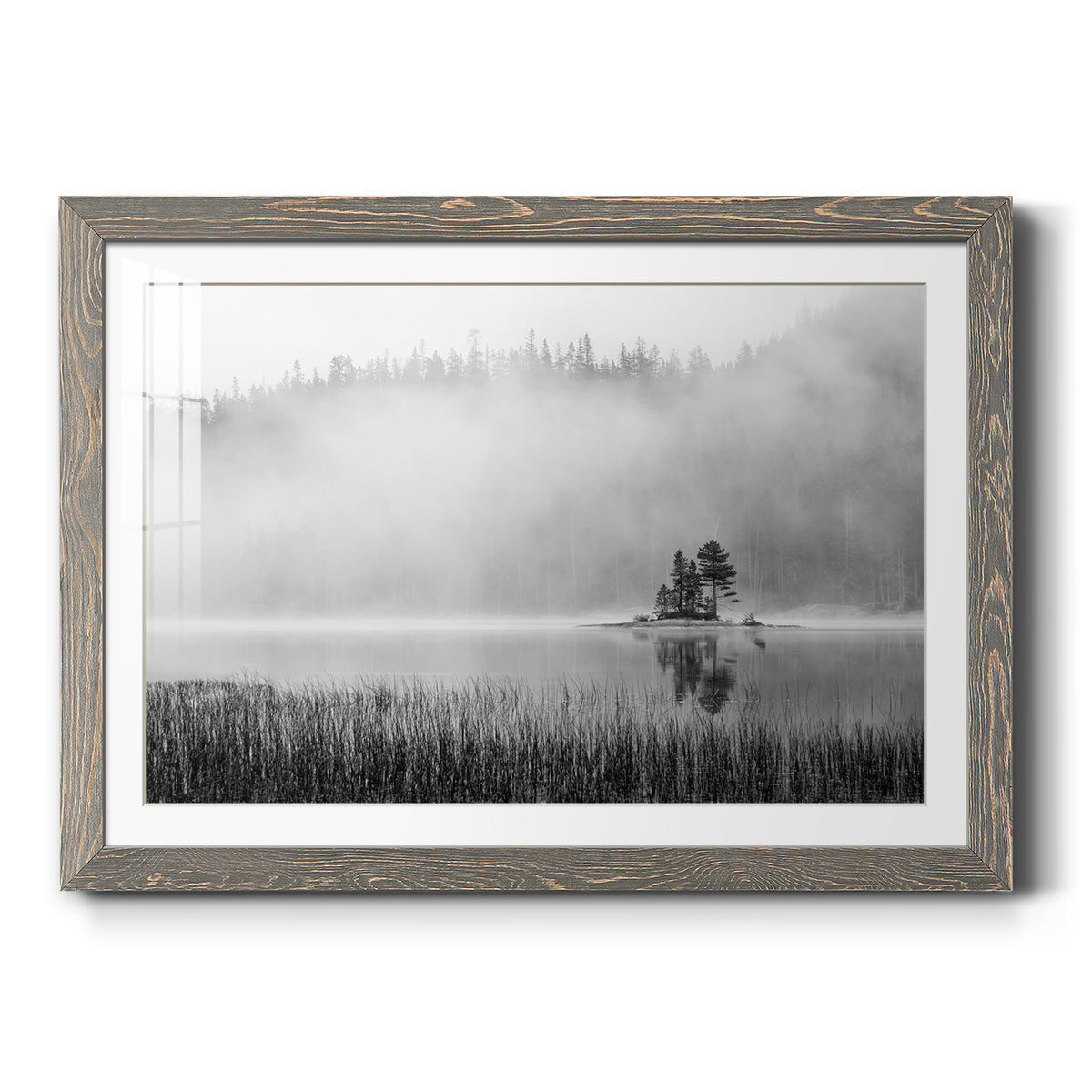 Island Fog - Barnwood Framed Art Print