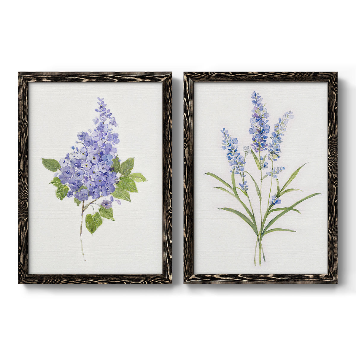 Dainty Botanical Lilac - Premium Framed Canvas 2 Piece Set - Ready to Hang