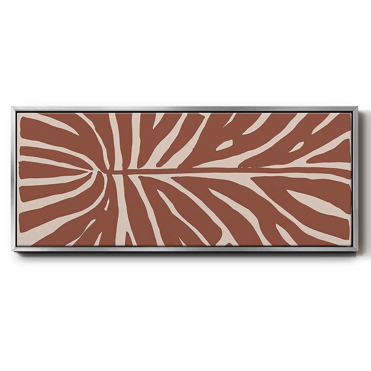 Terra Cotta Block Palms III - Floater Framed Canvas Print