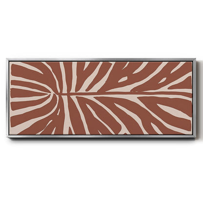 Terra Cotta Block Palms III - Floater Framed Canvas Print