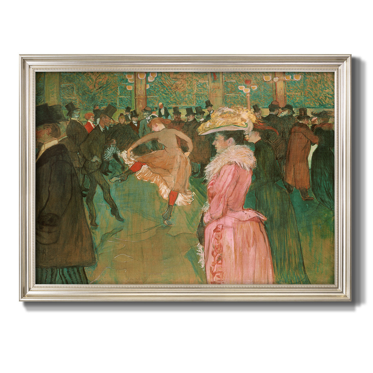 At the Moulin Rouge, The Dance - Ornate Framed Canvas Print