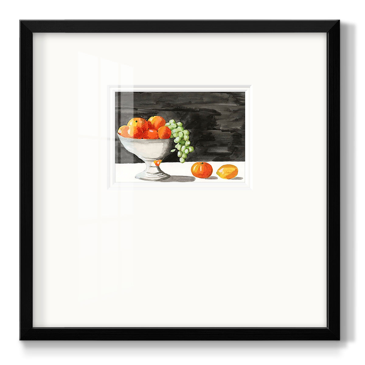Watercolor Fruit Bowl II - Double Matboard Framed Print
