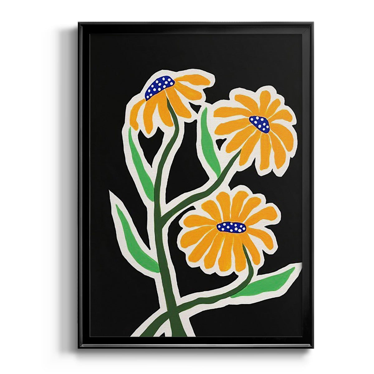 Pop Flowers I - Modern Framed Canvas Print