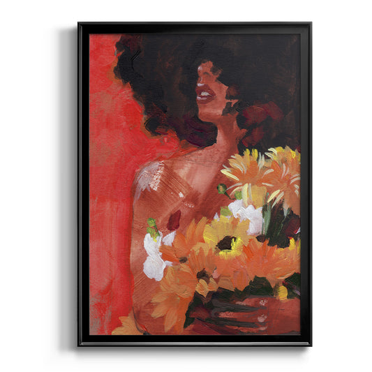 Through the Flowers I - Modern Framed Canvas Print