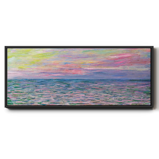 Sunset on the Sea at Pourville, 1882 - Floater Framed Canvas Print