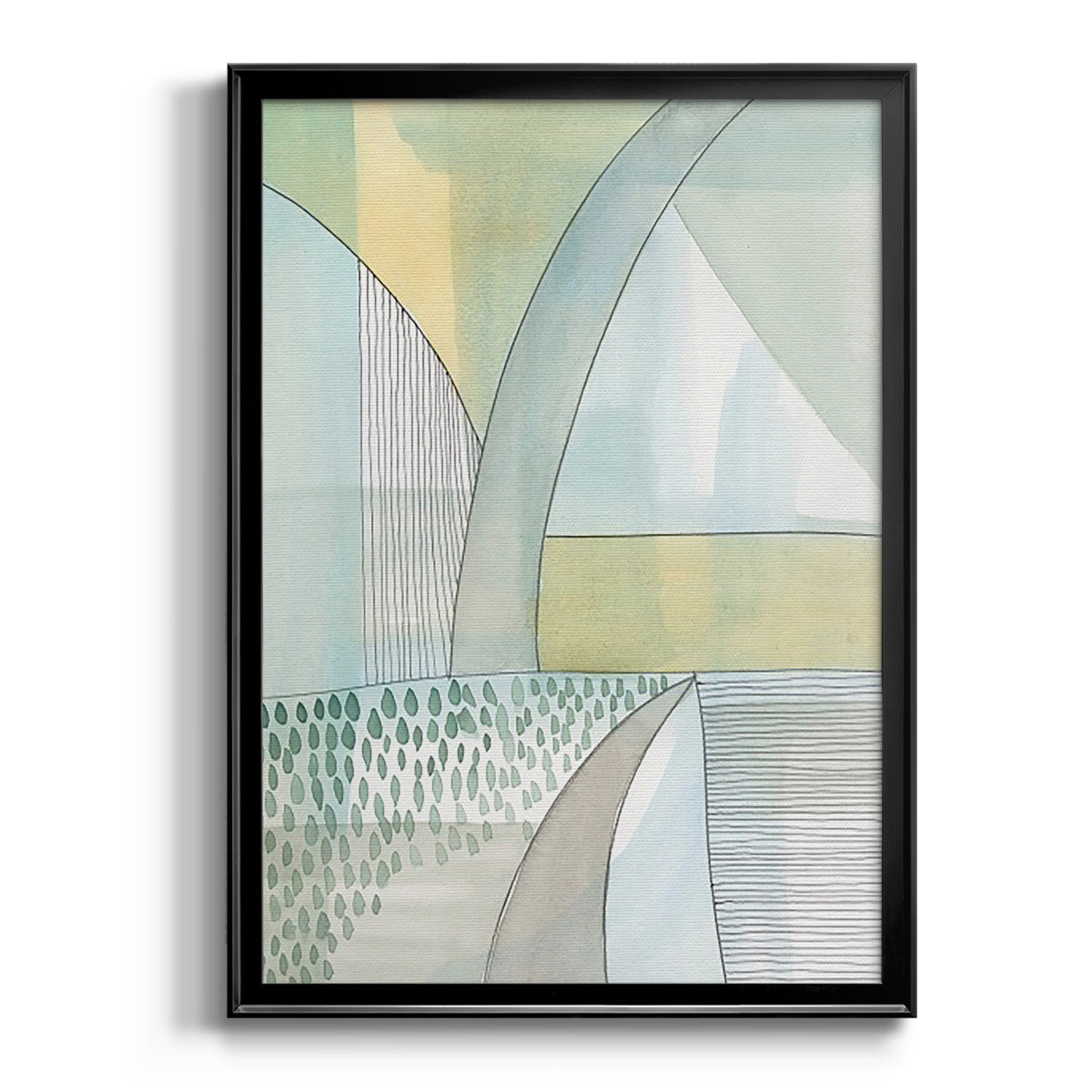 Mint Reflection II - Modern Framed Canvas Print