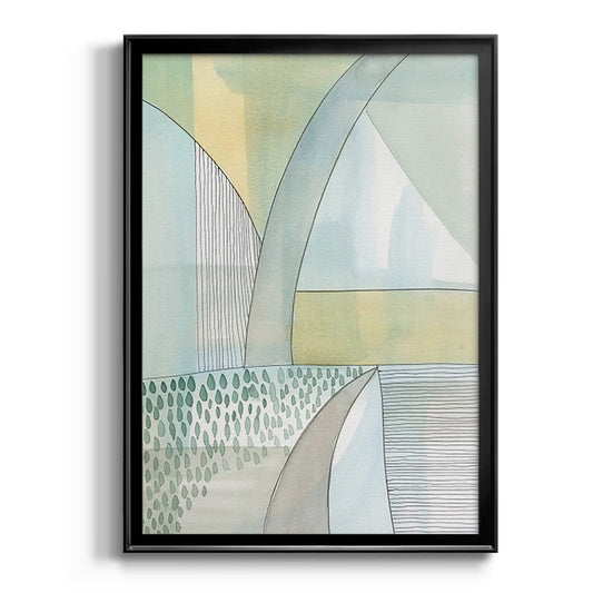 Mint Reflection II - Modern Framed Canvas Print