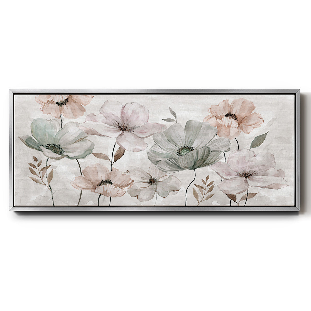 Blushing Garden - Floater Framed Canvas Print