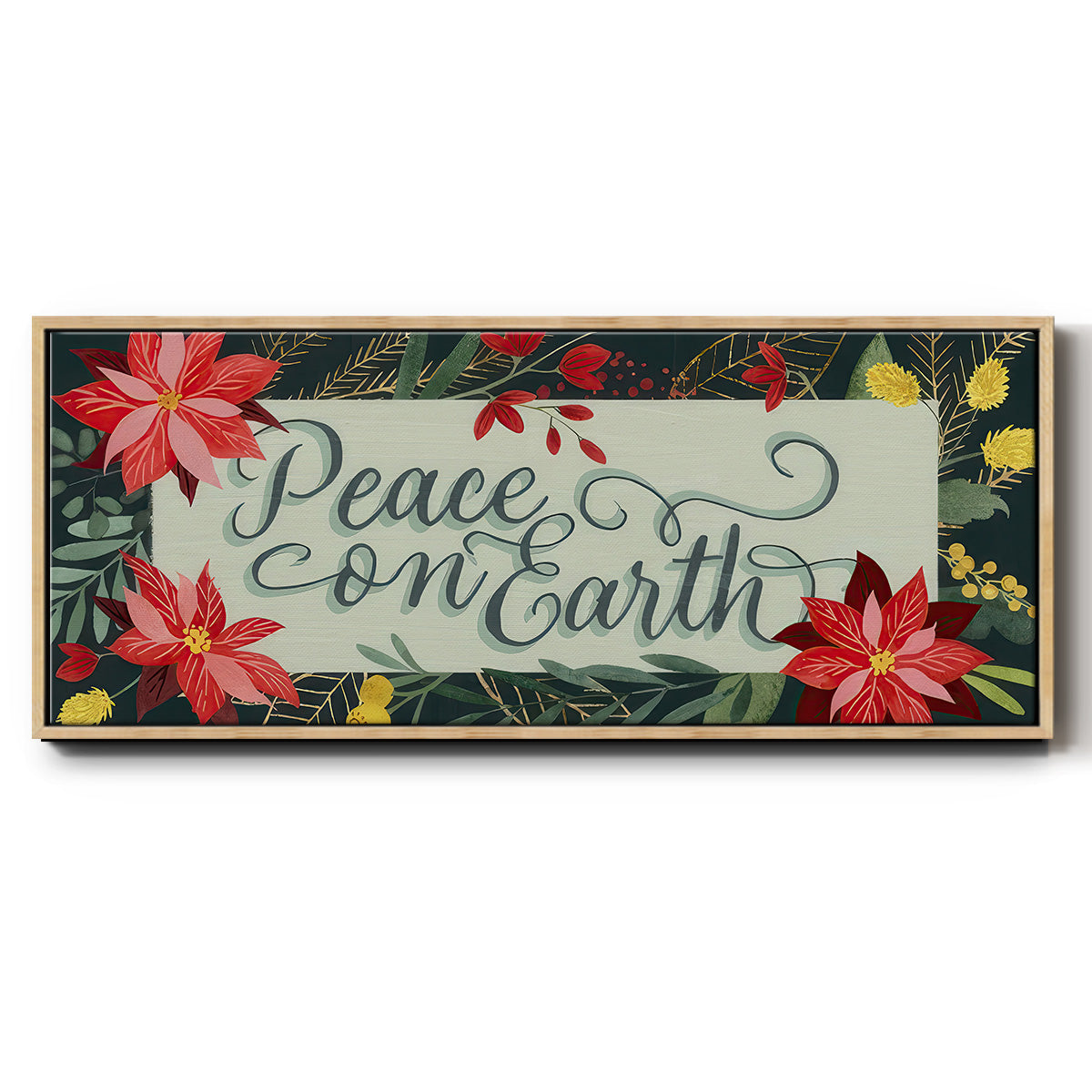 Bright Christmas Night Collection D - Floater Framed Canvas Print