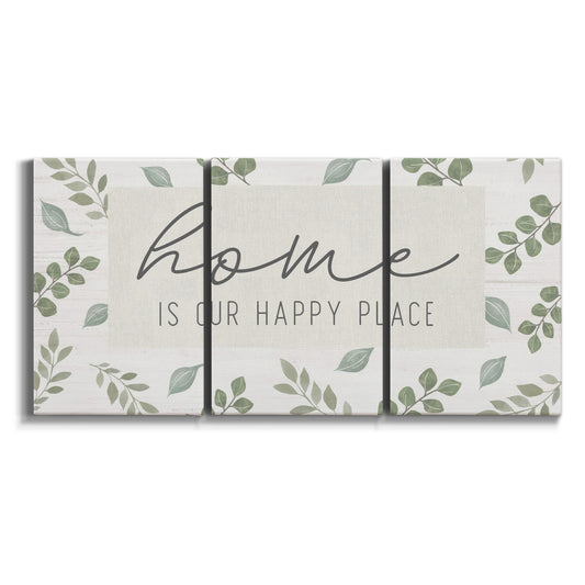 Three-panel canvas wall art featuring farmhouse style inspirational typography on white background.
