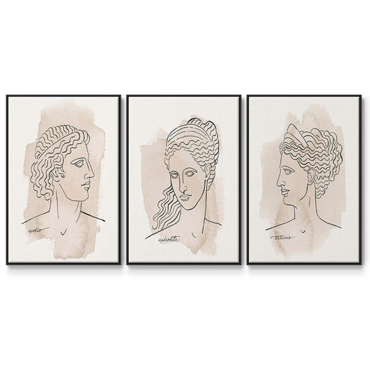 Greek Busts IV - Floater Framed Canvas Set