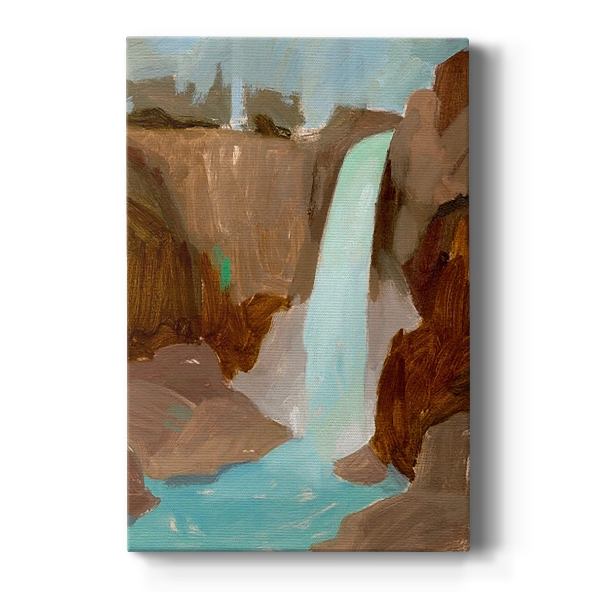 Turquoise Falls II Premium Gallery Wrapped Canvas - Ready to Hang