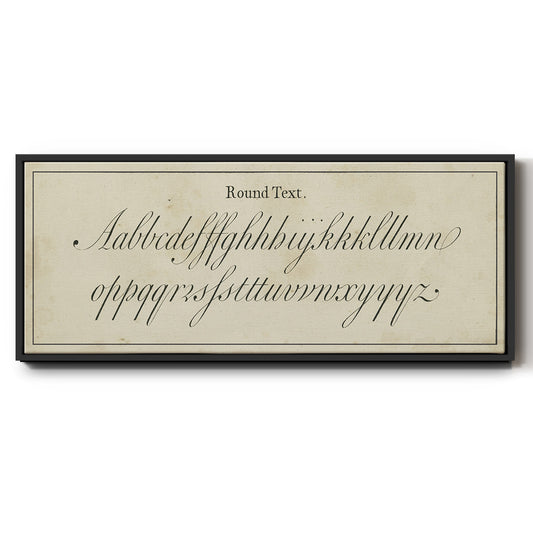 Manuscript Sampler II - Floater Framed Canvas Print